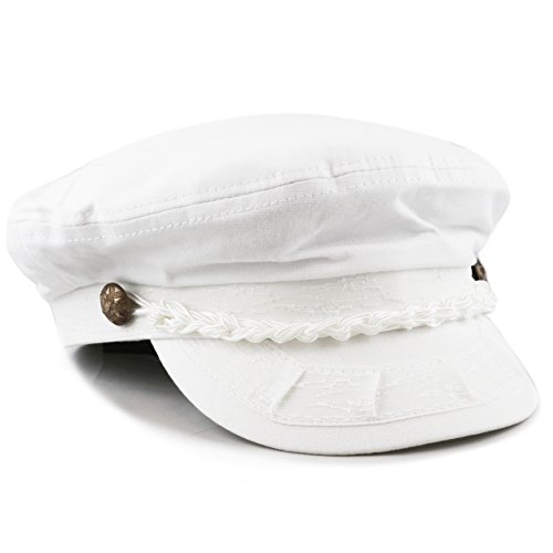 Image of The Hat Depot Unisex Cotton Yachting Style Sailing Greek Fisherman Cap hat