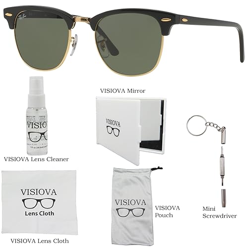 Ray-Ban RB3016 Clubmaster Sunglasses For Men For Women Bundle with VISIOVA Accessories2
