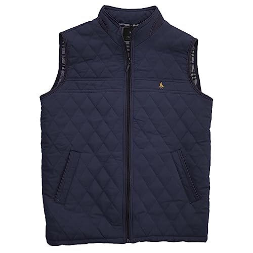 S&C - Chaleco Hombre Vestir - Chaleco Rombos Caballero - Chaleco Acolchado - Tejido Exterior Polyester - Cuello Interior en Antelina - Con Dos Bolsillos y Cremallera - Fabricado en España