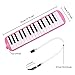 EastRock 32 Key Melodica Instrument Keyboard Soprano Piano Style with Mouthpiece Tube Sets and Carrying Bag for Beginners Adults Gift Pink