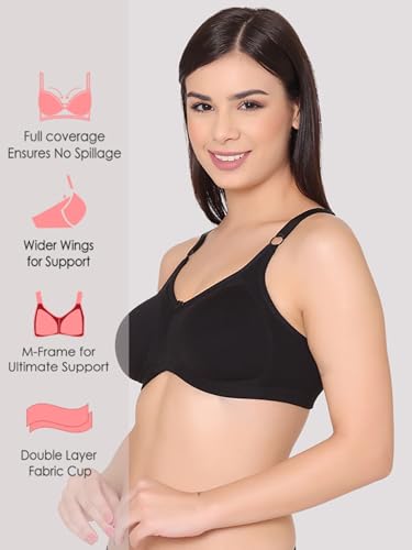 Image of Groversons Paris Beauty Super Support M-Frame Non Padded Everyday Cotton Bra (BR133)