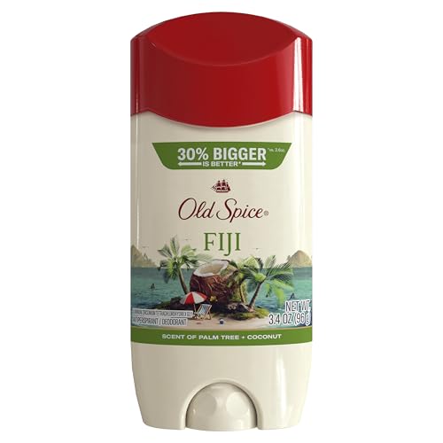 Old Spice Dry Feel Antiperspirant Deodorant for Men, 24/7 Sweat & Odor Protection, Gentle on Skin with Skin Conditioners, Dry Feel Stick, Fiji with Palm Tree + Coconut Scent, 3.4 oz