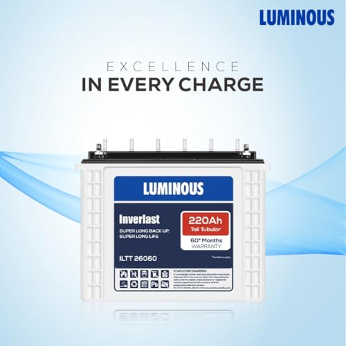 Image of Luminous Inverlast ILTT26060 Tall Tubular Inverter Battery for Home, Office & Shops | 220Ah High-Performance, Durable & Low Maintenance Battery | Easy Installation | 60 Months Warranty
