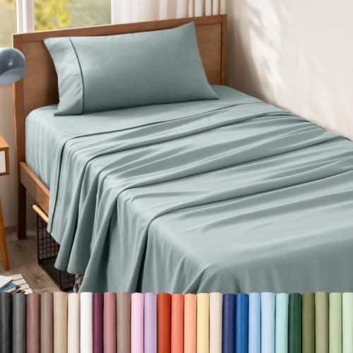 Ensemble draps Bare Home Twin 1800 ultra-doux (Twin, Sea Spray)