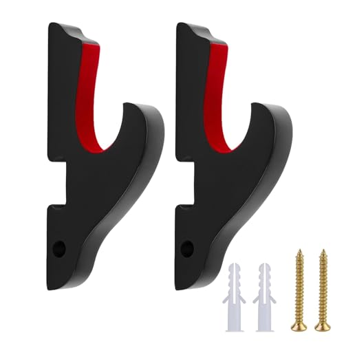 Lumitrex 1 Par Soporte Katana Pared de Madera Negro con Acolchado de Terciopelo Exhibición Espada Samurái Soportes Gancho Katana Pared para Espadas Samurái Sable de Luz Cosplay Demon Slayer Wakizashi