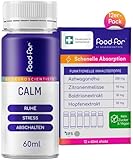 FOODFOR CALM Gaba Shot 60ml – Baldrian, Ashwagandha, Zitronenmelisse, Hopfen – Fördert Entspannung, Innere Ruhe & Stress Ruhepol – Zuckerfrei, Vegan, Schweizer 12-Pack – Kein Melatonin