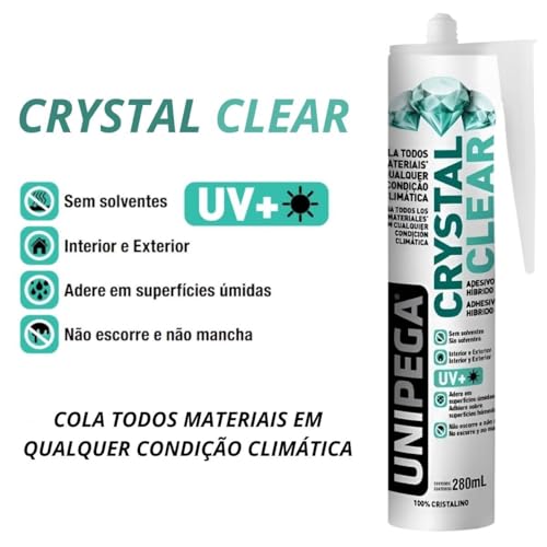 Cola Pu 40 Incolor Transparente Fixa Tudo 288g Crystal Clear Ultra Resistente Cristalino
