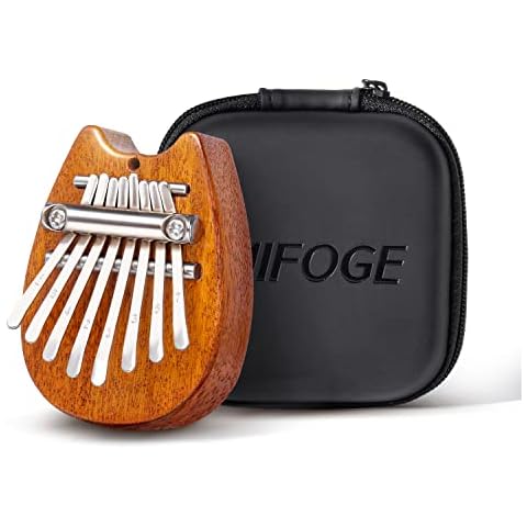 MIFOGE Mini Kalimba Thumb Piano 8Keys Wooden,Exquisite Finger Piano with Lanyard Waterproof Protective Box,Musical Instrument,Gift for Toddler Child Valentines Adult Beginners Cover
