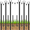 6 Pack String Light Poles, Outdoor String Light Pole 10 ft Forked Metal Light Pole with Adjustable Outdoor Light Stand, Deck, Backyard, Garden, Wedding, Rustproof and Sturdy with Hooks.