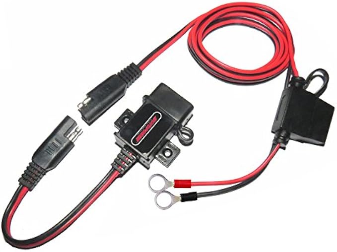 MOTOPOWER MP0609A 3.1Amp Motorcycle USB Port Kit SAE to USB Adapter On Motorcycle