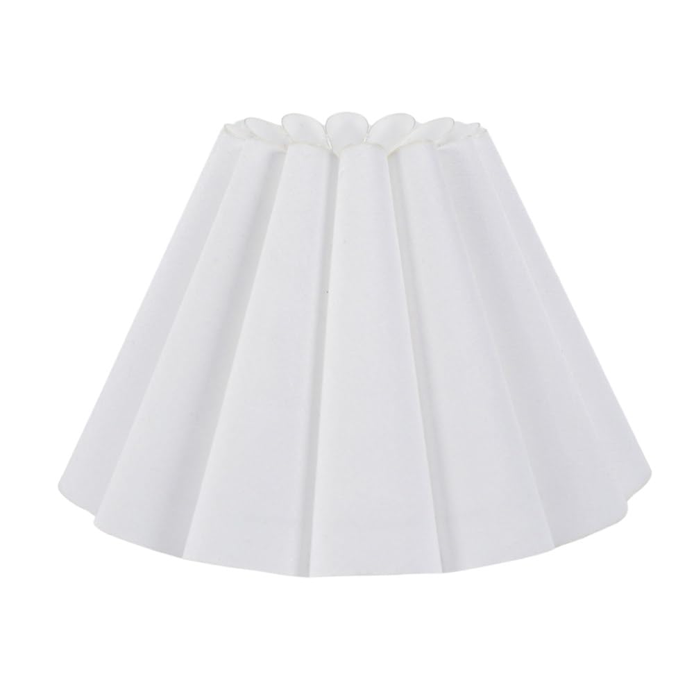 Valuelights Unisex White Lauren Fabric Pleated Scallop Edge Tapered Lamp Shade With Led Bulb In Kids