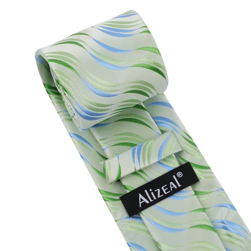 Image of Alizeal Mens 3.15'' Gradient Novelty Pattern Tie Set with Pocket Square Casual Color Tie Set