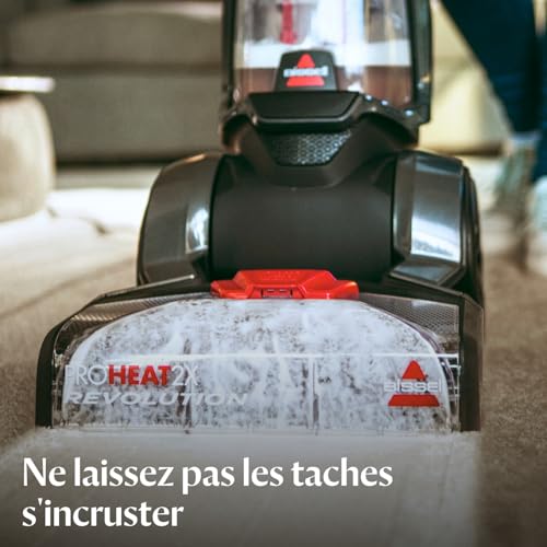 BISSELL ProHeat 2X Revolution, Nettoyeur de Tapis, Shampouineuse avec Technologie HeatWave & 3 Modes de Nettoyage, Nettoyeur Canapé Tissu, Nettoyage en Profondeur Des Tapis, Moteur de 800W, 1858N
