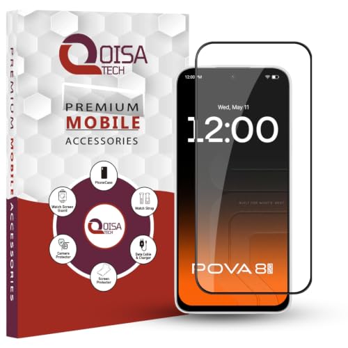 Image of Premium Tempered Glass Screen Protector Guard For Tecno Pova 8 5G (6.76 Inch, Pack of 1) | Edge to Edge Coverage With Easy to installation kit