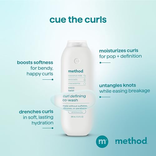 Image of Method Curl Defining Co-Wash, Coco Twist - Moisturizes & Detangles Hair - Sulfate Free, Paraben Free & Safe for Color Treated Hair - 13.5 oz