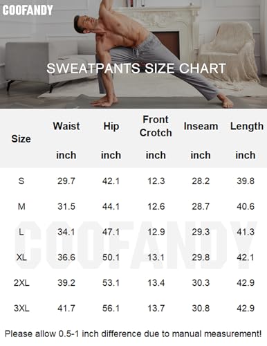 Coofandy Men'S Cotton Yoga Pants Lounge Athletic Pants Drawstring Open Hem Casual Sweat Pants Black Us M thumb #5