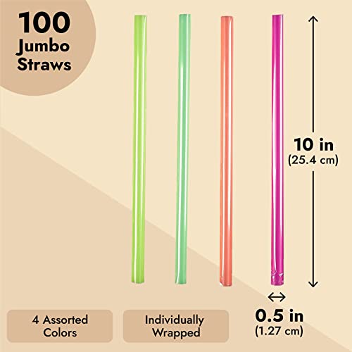 Pajillas Juvale para Smoothies multicolor, 100 unidades, 25.4 cm miniatura 4