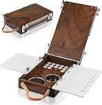 ACODE Wood Travel Watercolor Palette, Plein Air Easel Pochade Box for Art Supplies, Mini Walnut Portable Sketchbox for Painting, Handhold Tabletop Easel Storage Box, Wooden Art Box for Outdoor