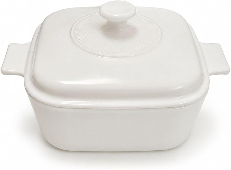 Terrina Sopeira Travessa de Vidro Opalina com Tampa 1,8L