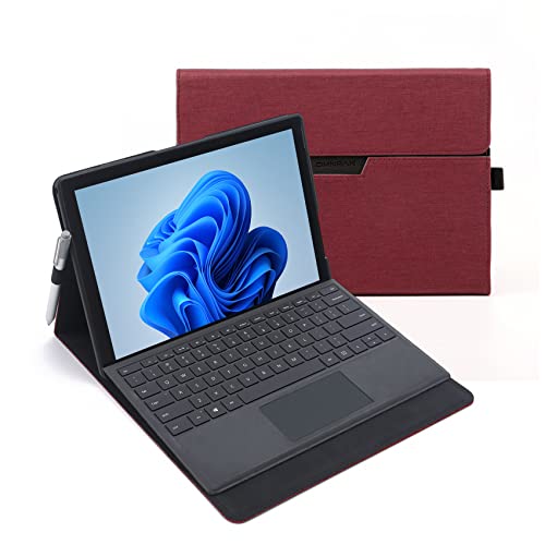 Omnpak Microsoft Surface Pro 8 2021 ケース 専用 保護カバー 表面内蔵保護カバー 多視角 スタンド ケース キーボードを収納可能軽量 薄型 ペンホルダー付き PU スマート カバー
