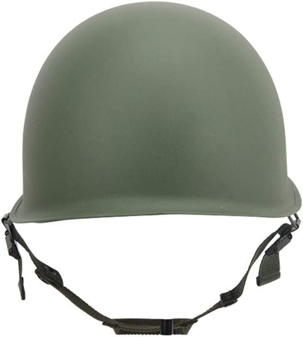 Aifordge WWII US Army M3 Helmet Replica with Net/Canvas Chin Strap DIY Painting (Green)
