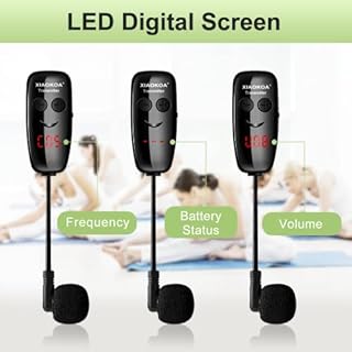 XIAOKOA Microfono Senza Fili,Microfono ad Archetto Wireless,UHF Wireless Microphone con Display Digitale a LED,per Amplificatore/Altoparlante/Sistema PA