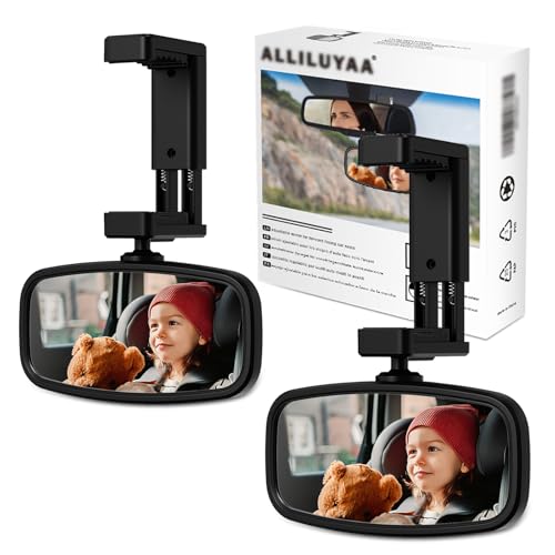 Image of 360 Baby Car Mirror, Shatterproof Rear-Facing Seat View (2 Pack)