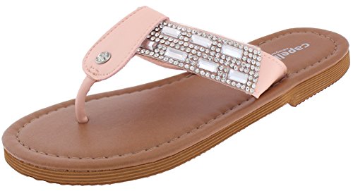 Capelli New York Girls Flip Flops with Cut Out Daisies