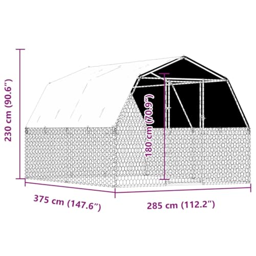 vidaXL Hundekäfig 2 STK., Hundezwinger mit Wasserfestes Dach Tür, Outdoor Hundehaus Maschen-Design, Hundehütte, Silbern Verzinkter Stahl