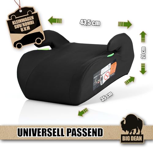 Kindersitzerhöhung nach neuster i-Size Norm R129 Schwarz Sitzerhöhung (125-150cm) Kinder Auto BigDean