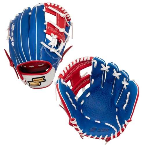SSK Z5 Craftsman Infield Baseball Glove 11.25 - 11.5 - 11.75 - 12 Right & Left Hand Throw (Royal/White/Red 11.5 - Right Hand Throw)