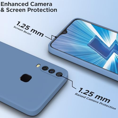 Image of Outlouders Back Cover for Vivo Y12 / Vivo Y15 / Y17 / Vivo U10 | Camera Protection | Durable Soft Matte Silicone Bumper Case (Aqua Blue)