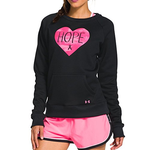 Under Armour Women's Power in Pink Armour Fleece Hope Crew Black/Pink Size Small