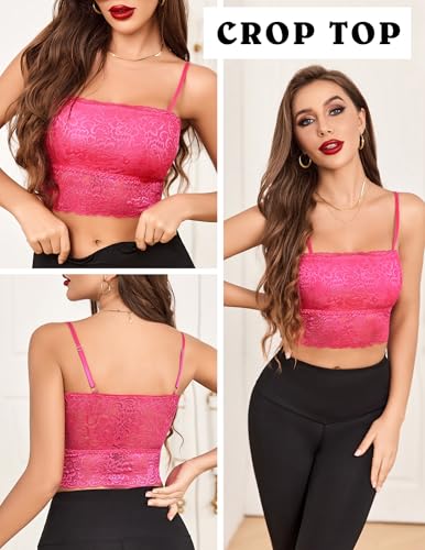 Image of Avidlove Bralettes for Women Lace Spaghetti Strap Tank Top Tube Slim Basic Camisole