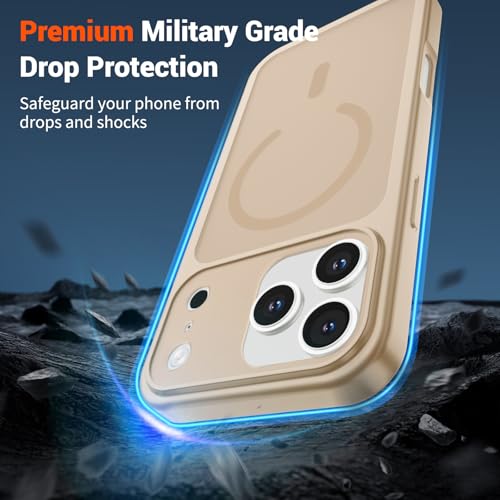 Image of SUPFINE Magnetic for iPhone 17 Pro Max Case Desert Gold | (Compatible with MagSafe)(Military Grade Drop Protection)(Camera Protection)Translucent Matte Phone Cover