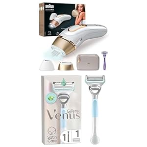 Bundle of Braun IPL Silk Expert Pro 5 inkl. Etui, Gillette Venus Damenrasierer für den Intimbereich + 1 Ersatzklinge