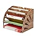 KAJHSTLOZ A4 Hollow Fan-Shaped Wooden File Holder 5-Tier Storage With Rounded Corners For Impact Protection