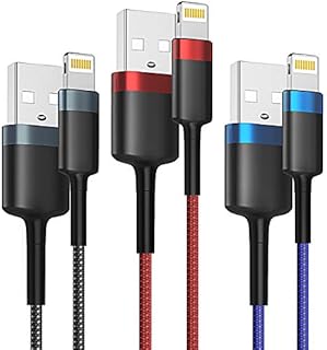 iPhone Charger Cable,iPhone Cable 3Pack 1.8M/6FT iPhone Charging Cable Nylon Braided Long Lightning Cable for iPhone 12 Pro Max 11 Pro Max XS XR X 8 7
