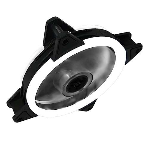 POPETPOP 1pieza Ventilador Rgb Para Computadora Silencioso Doble Apertura y Led Para Enfriamiento De Gabinetes De Escritorio Blanco