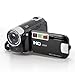 Kids Videokamera-Camcorder, 16x 1080P 30fps Vlogging Kamerarecorder mit Drehbarem 2,7-Zoll-TFT-Bildschirm, Class10 U3-Chip, Fülllicht, Eingebautem Lautsprecher, Support 32GB Expandable(Schwarz)