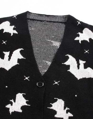 Womens Halloween Long Sleeve Open Front Cardigan Casual Loose Cute Heart Knit Cardigans