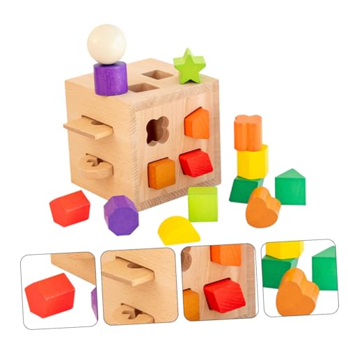 Beaupretty 知育 木製積み木 ブロック遊び 論理思考訓練 色認識 孔幾何形状パズル 幼児向け認知力向上