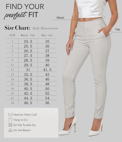 Image of Hybrid & Company Women's Work Chino Pants | Super comfy stretch fabric, flat front design, tailored fit, suitable for office, work, casual wear, and everyday comfort