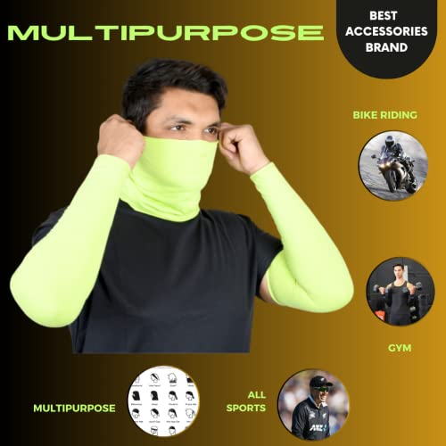 Image of NEON ROCK Winter Pure Cotton Combo Bandan Super Soft, Breathable for Winter Head, Hair & Arm Cover with UV Protection for Headband, Soft Neck Scarf for Biking, Gym, Yoga & Outdoor Use