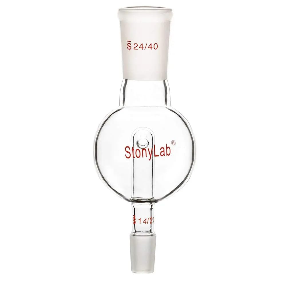stonylab Rotary Evaporator Bump Trap 24/40 Outer Upper Joint, 14/20 Standard Taper Inner Lower Joint, 100 ml