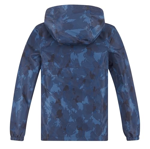 Image of Boys Girls Rain Jackets Waterproof Hooded Fleece Raincoats Lightweight Windbreakers for Kids