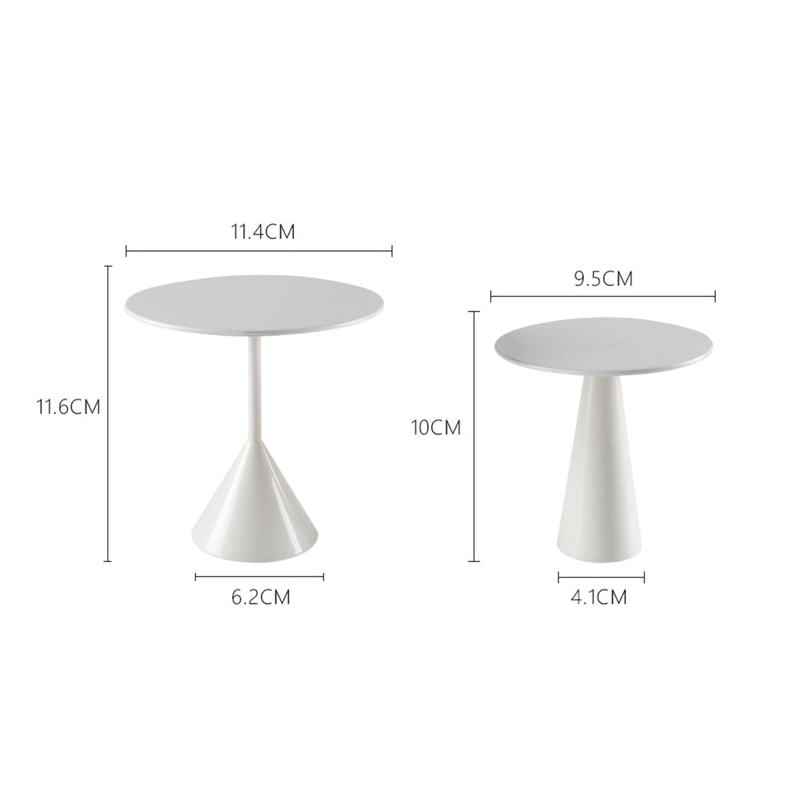 2 Piezas Mesa para Casa de Muñecas Mobiliario Miniatura Accesorios para Muñecas Resina Resistente Acabado Realista Adecuado para Juego In, Blanco