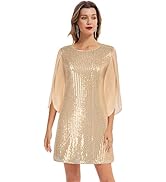 Vestito Elegante Donna Grace Karin Con Paillettes | Scollo A V E Manica Sbuffo | Vita Alta Con Cintura | Per Cerimonie E Serate - Foto 11