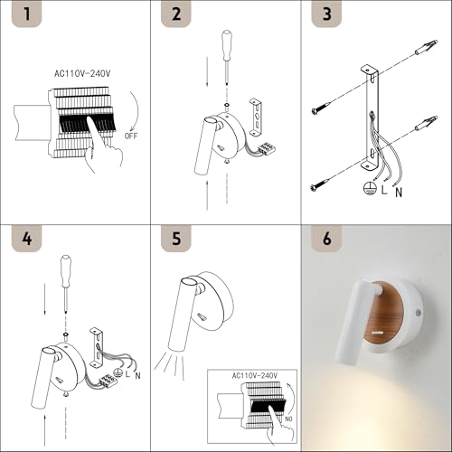Image of Versatile Wall Lamps for Living Room, Stylish Bedroom Wall Sconces, Wall Mounted Lamp for Reading, Indoor Wall Lights, and Sconce Lighting for Perfect Ambiance (White)