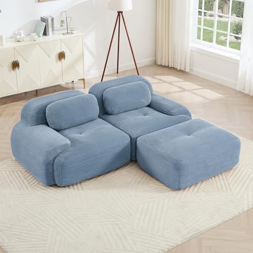 Image of Corduroy Modular Sectional Sofa, Oversized Cloud Couches for Living Room